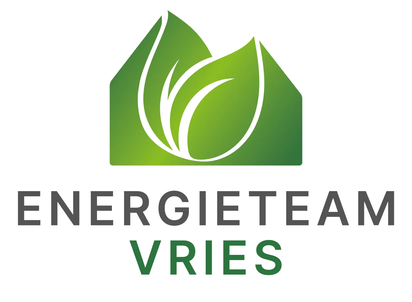 Groene blaadjes met daaronder Energieteam Vries